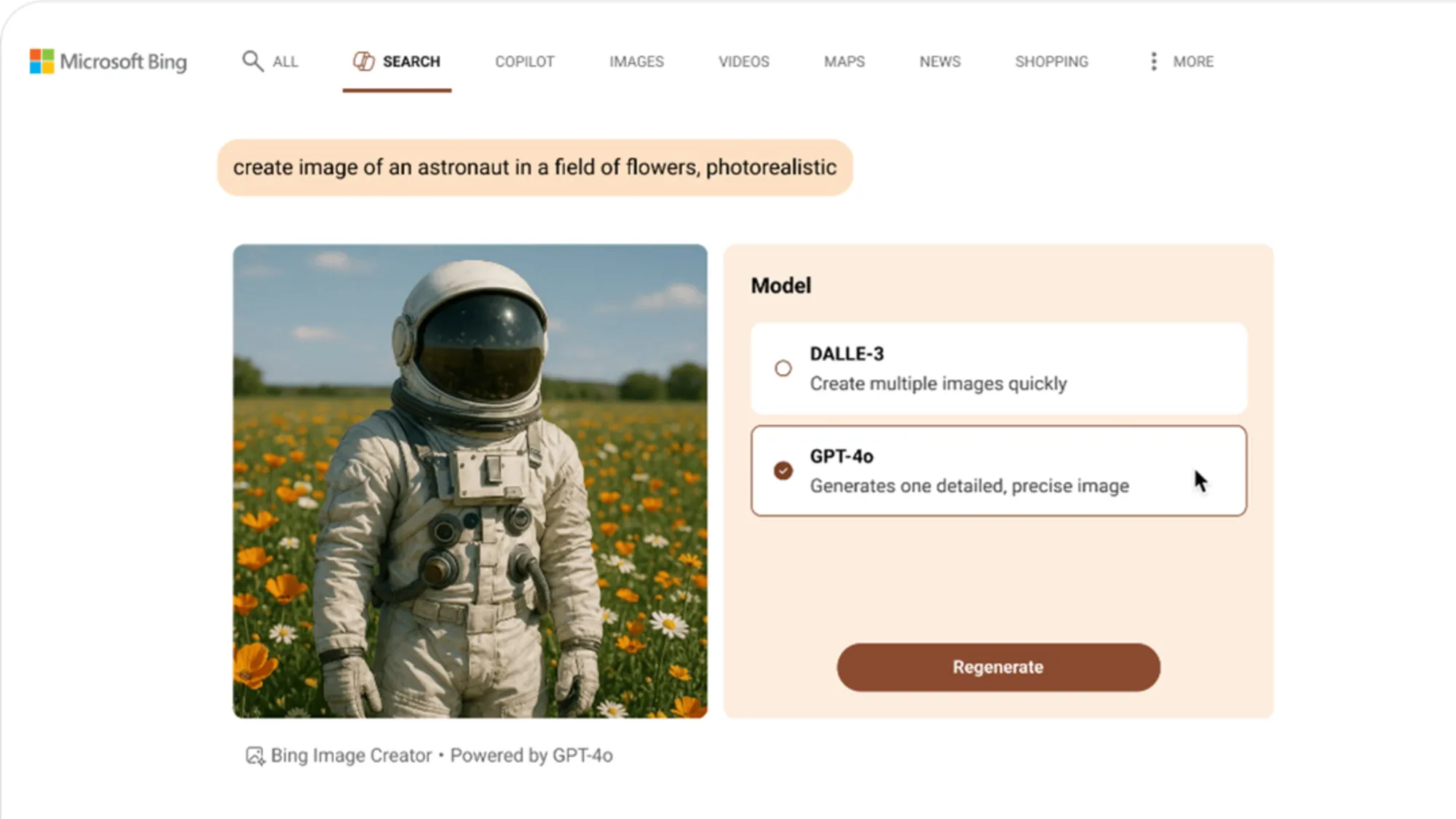ساخت رایگان عکس با GPT-4o در Bing Image Creator مایکروسافت اضافه شد
