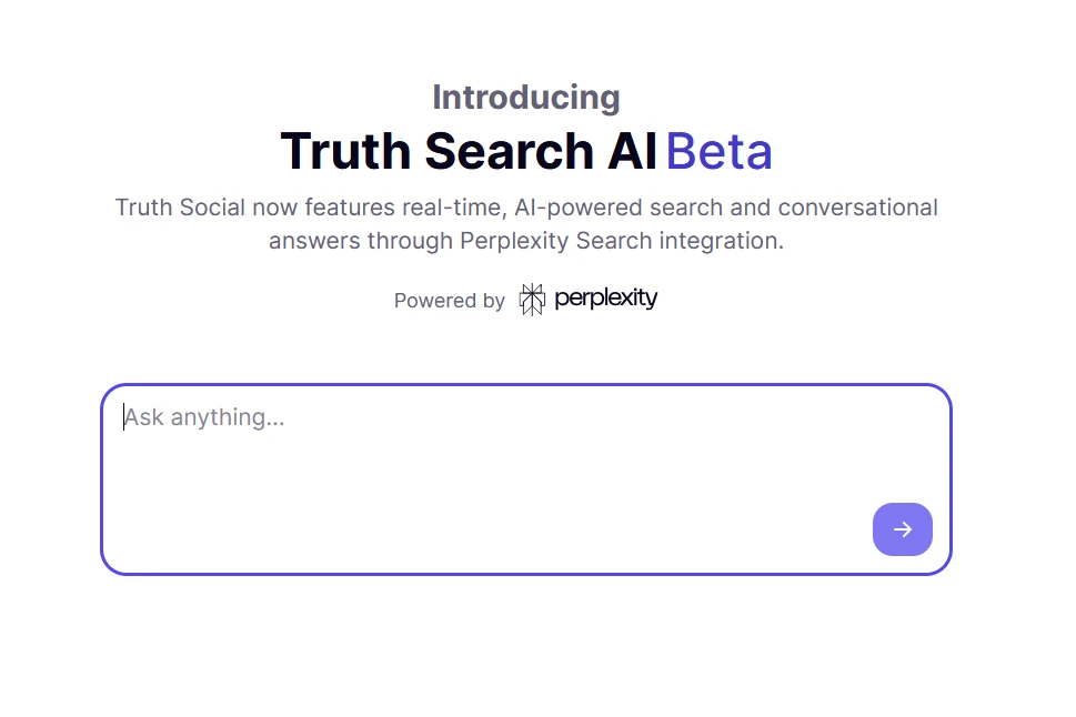 شبکه اجتماعی تروث سوشال از هوش‌مصنوعی جستجوگر به اسم Truth Search AI معرفی کرد